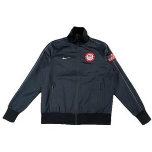 Nike NSW Team USA Olympic Track Jacket Black Made in Italy Women's XL NWT